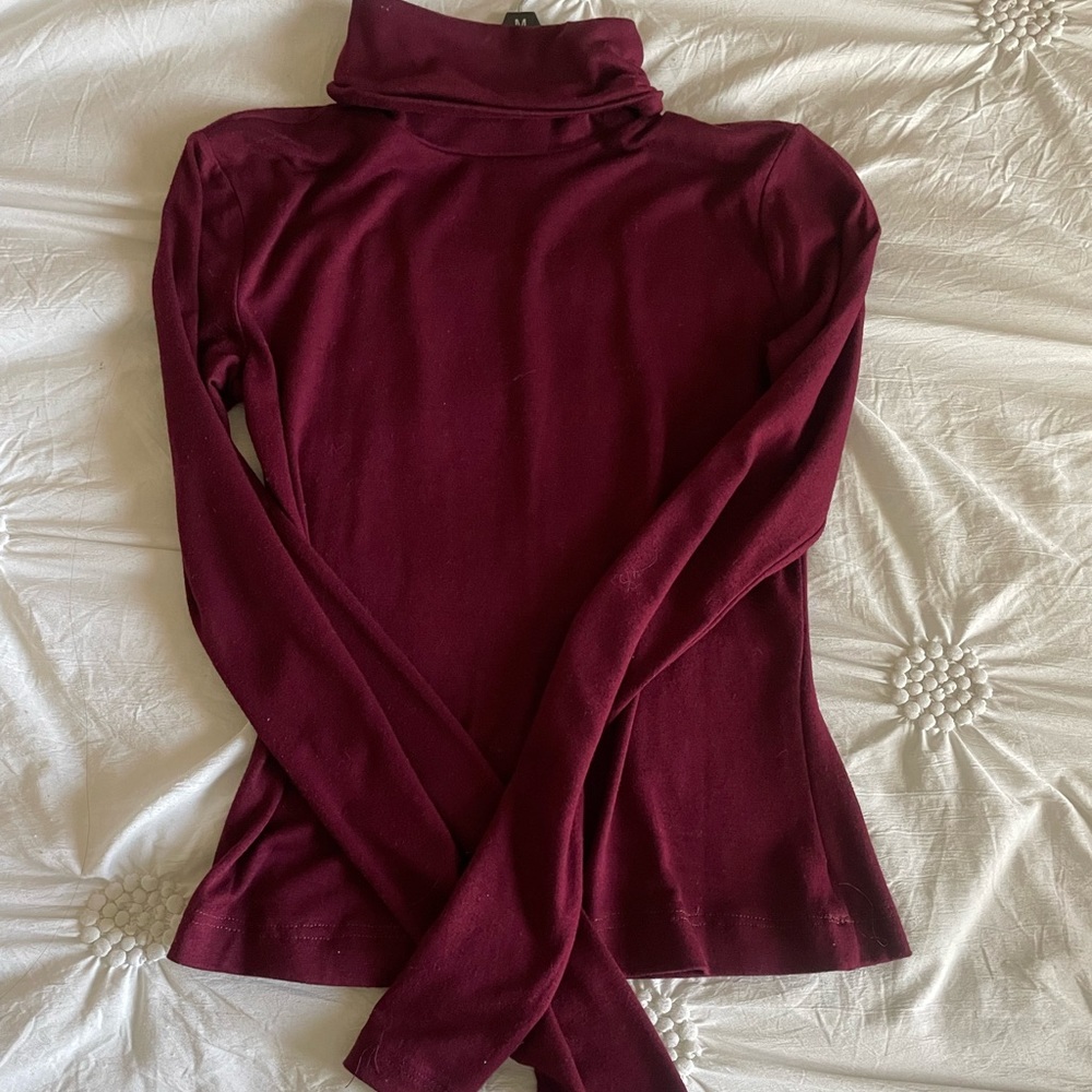 Red long sleeve turtleneck top